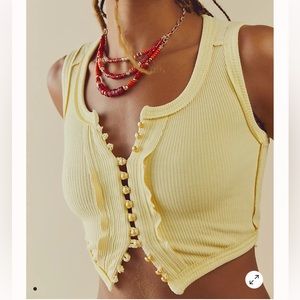 Free People Mabel Tank Top Yellow